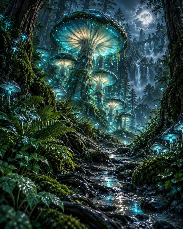 Bioluminescent Forest Nights