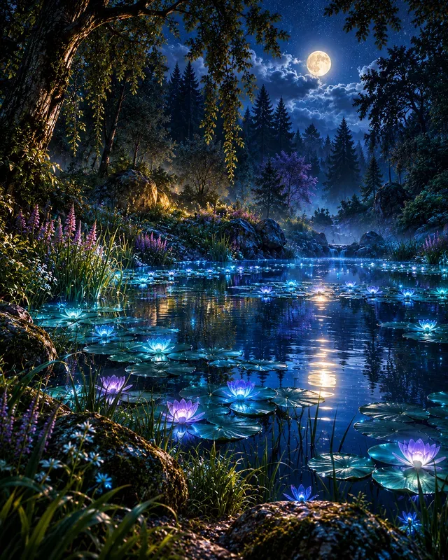 Bioluminescent Forest Nights