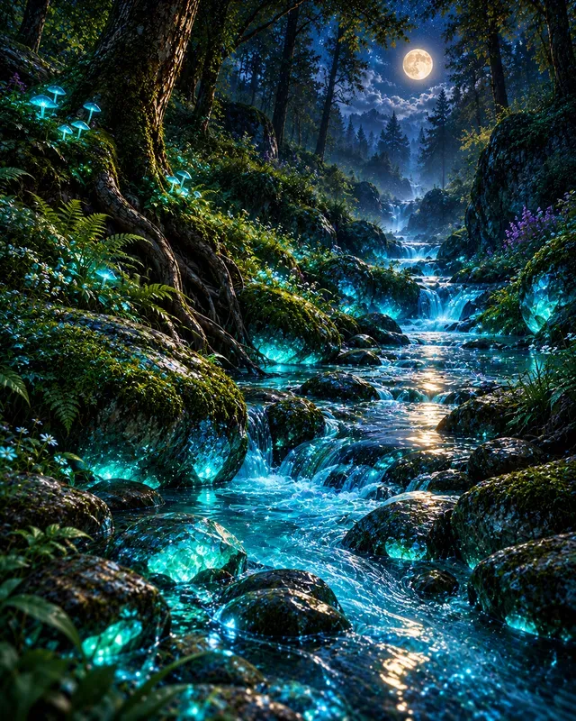 Bioluminescent Forest Nights