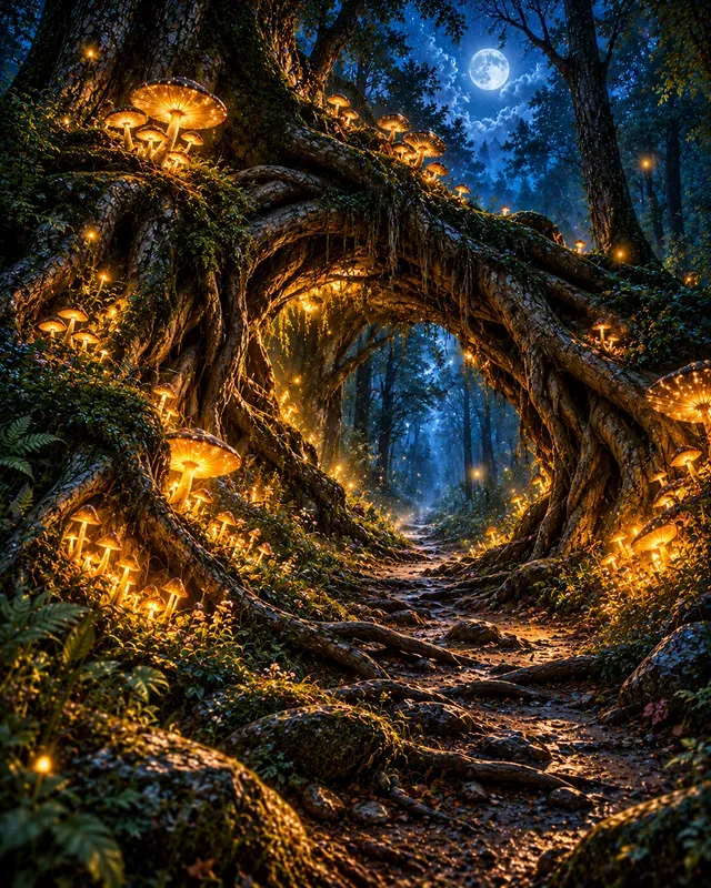Bioluminescent Forest Nights