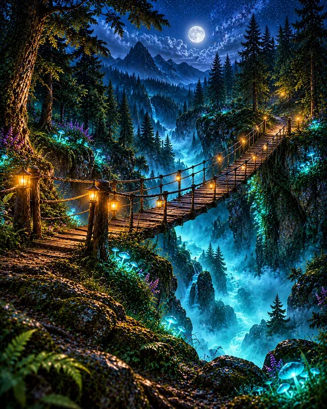 Bioluminescent Forest Nights