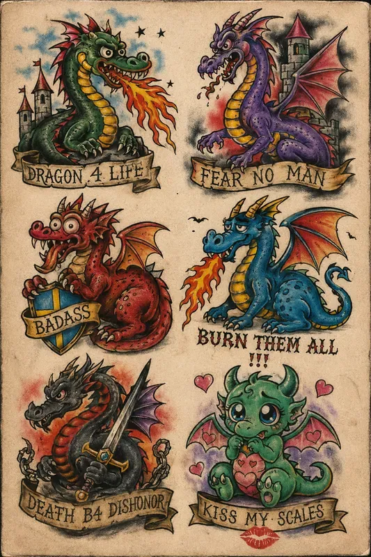 Intentionally Awful Flash Tattoos