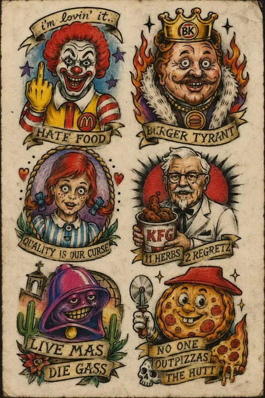 Intentionally Awful Flash Tattoos