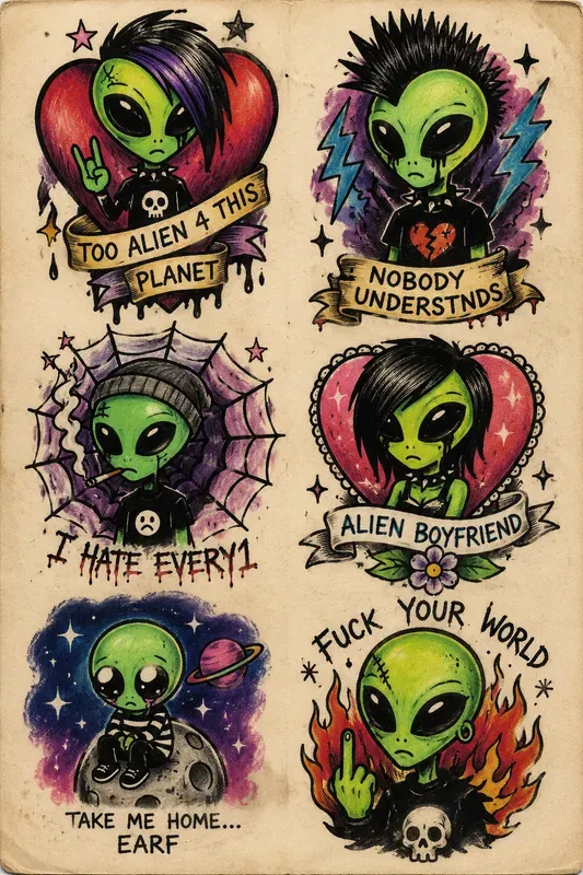 Intentionally Awful Flash Tattoos
