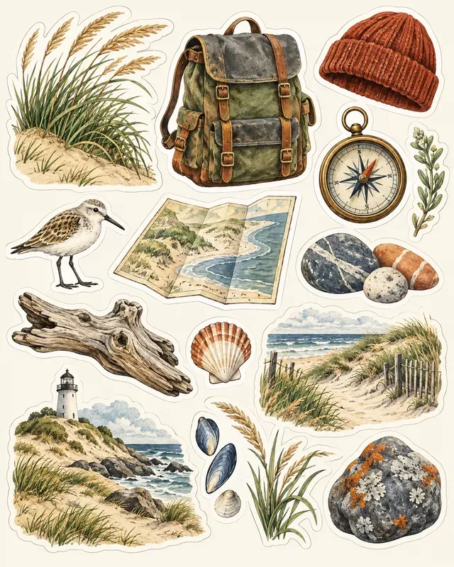 Coastal Field Notes Stickers