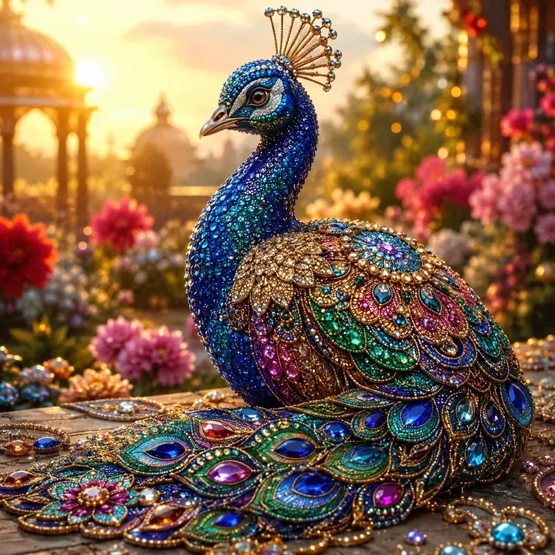 Luxury Gemstone Mosaic Art