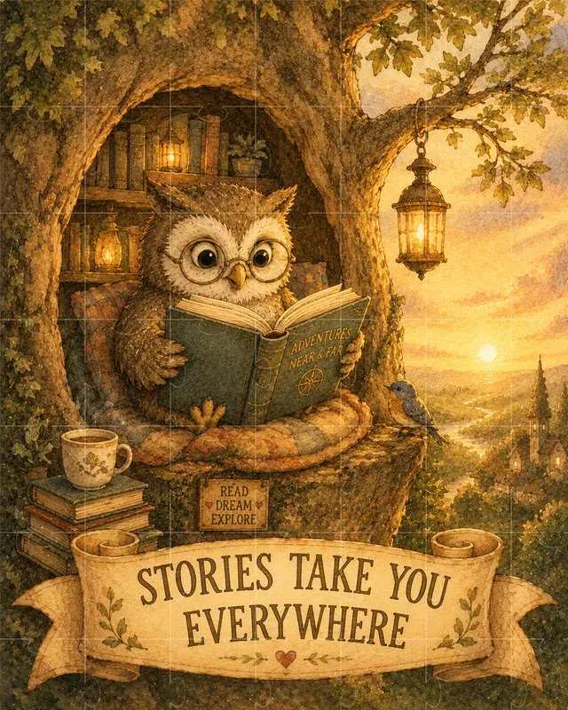 Nostalgic Storybook Wisdom Art