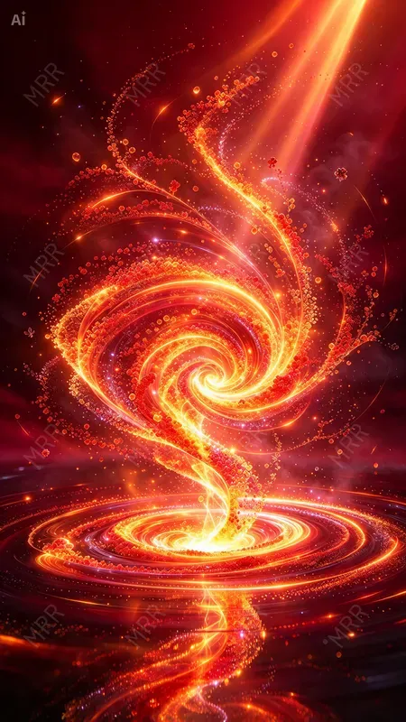 Golden Particle Reflection Art