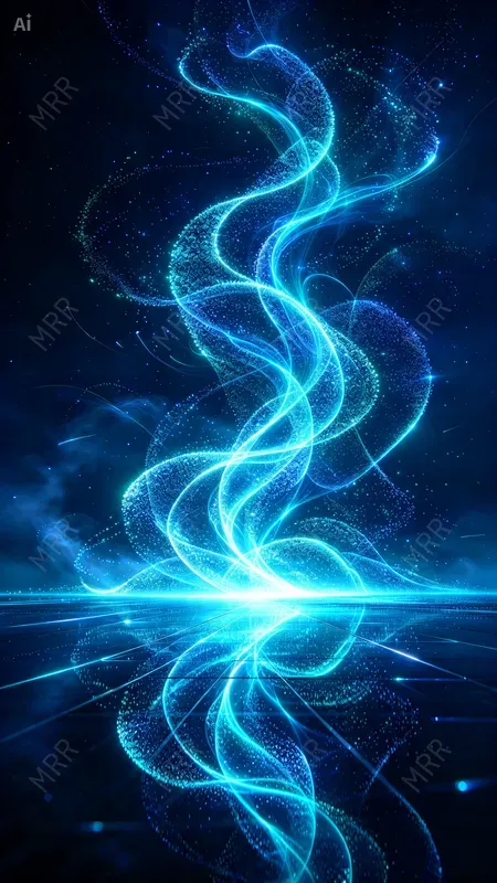 Golden Particle Reflection Art