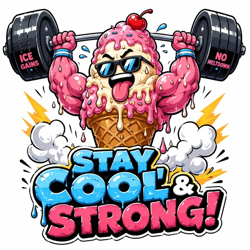 Cartoon Gym Mascot Sticker Generator