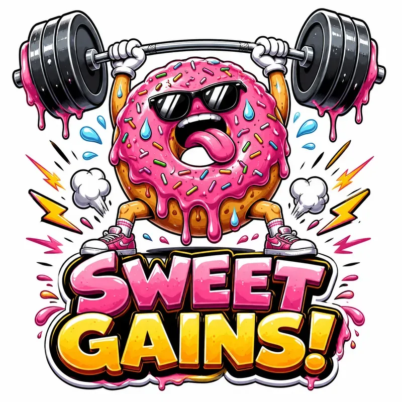 Cartoon Gym Mascot Sticker Generator