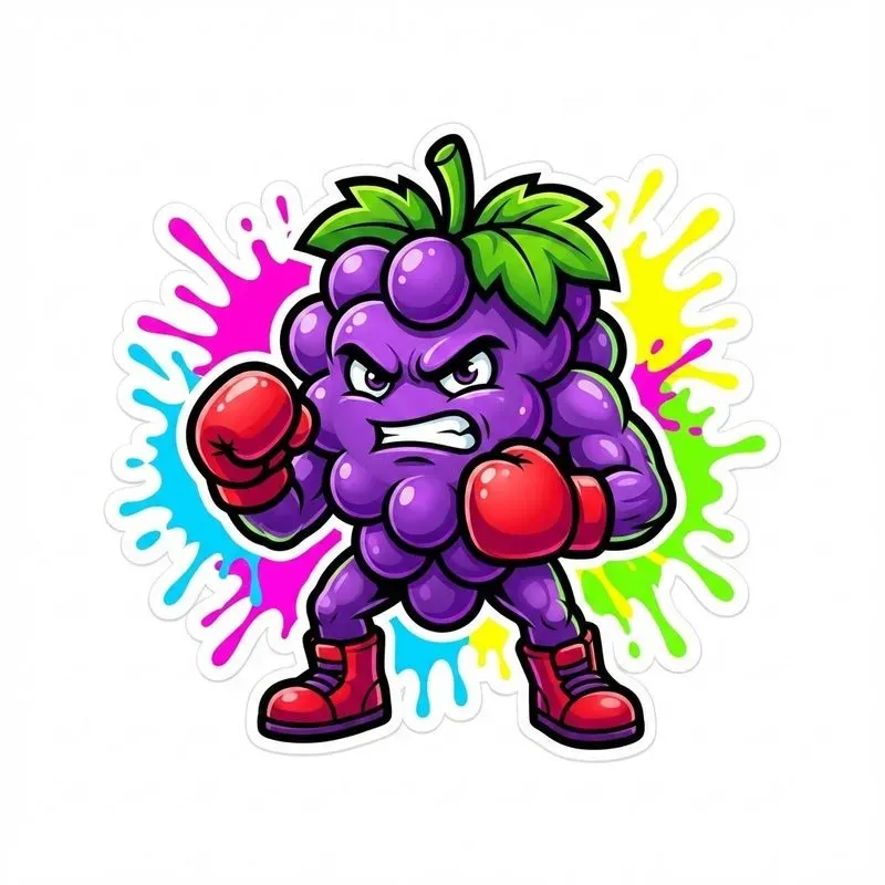 Bold Cartoon Fruit Mascots With Neon