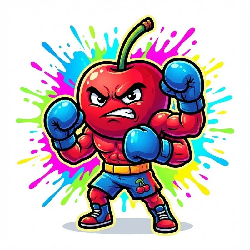 Bold Cartoon Fruit Mascots With Neon