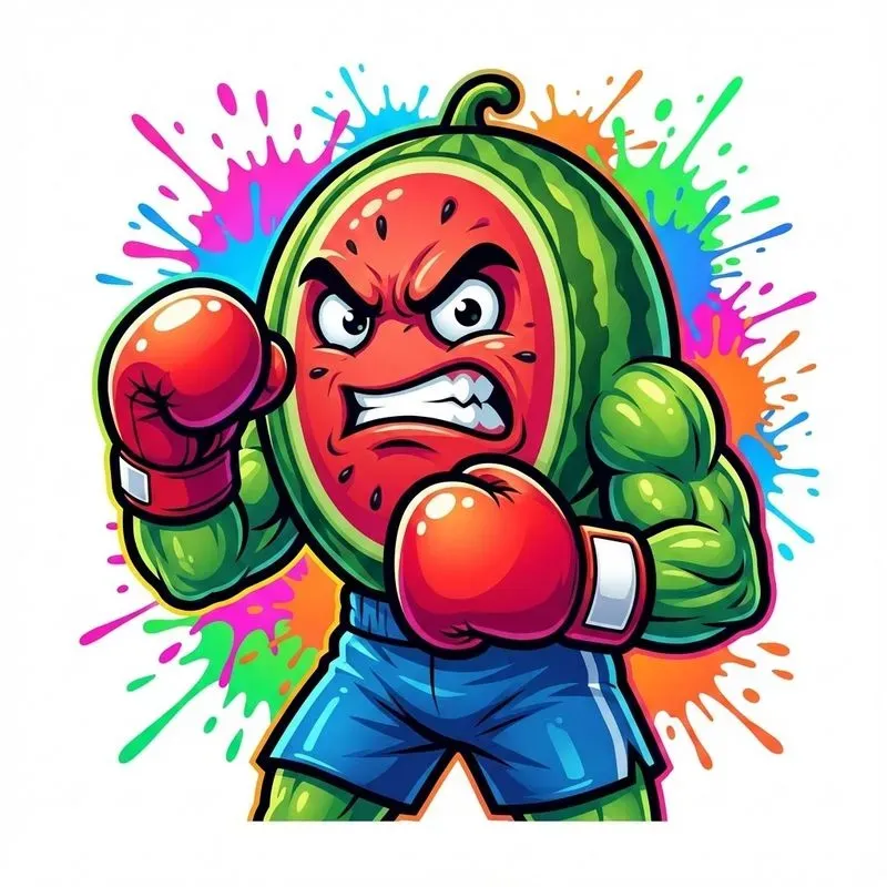 Bold Cartoon Fruit Mascots With Neon