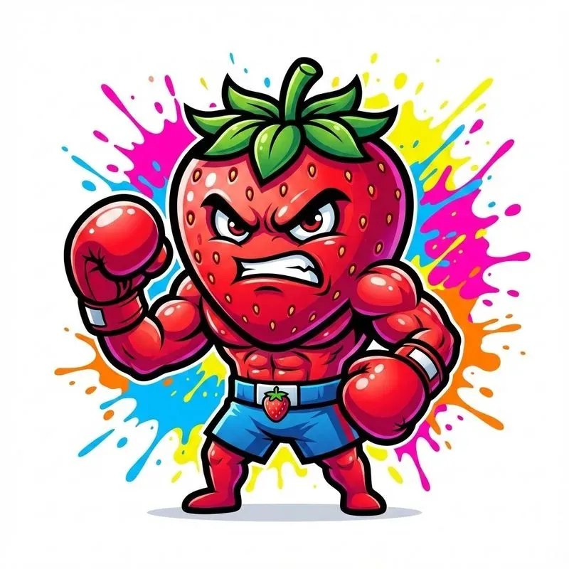 Bold Cartoon Fruit Mascots With Neon