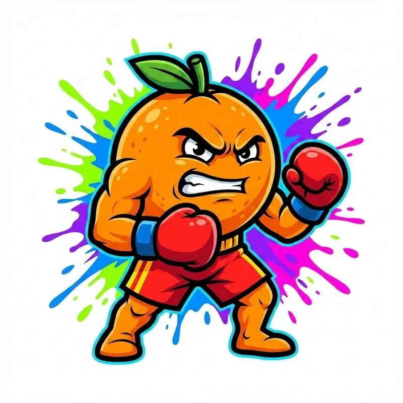Bold Cartoon Fruit Mascots With Neon
