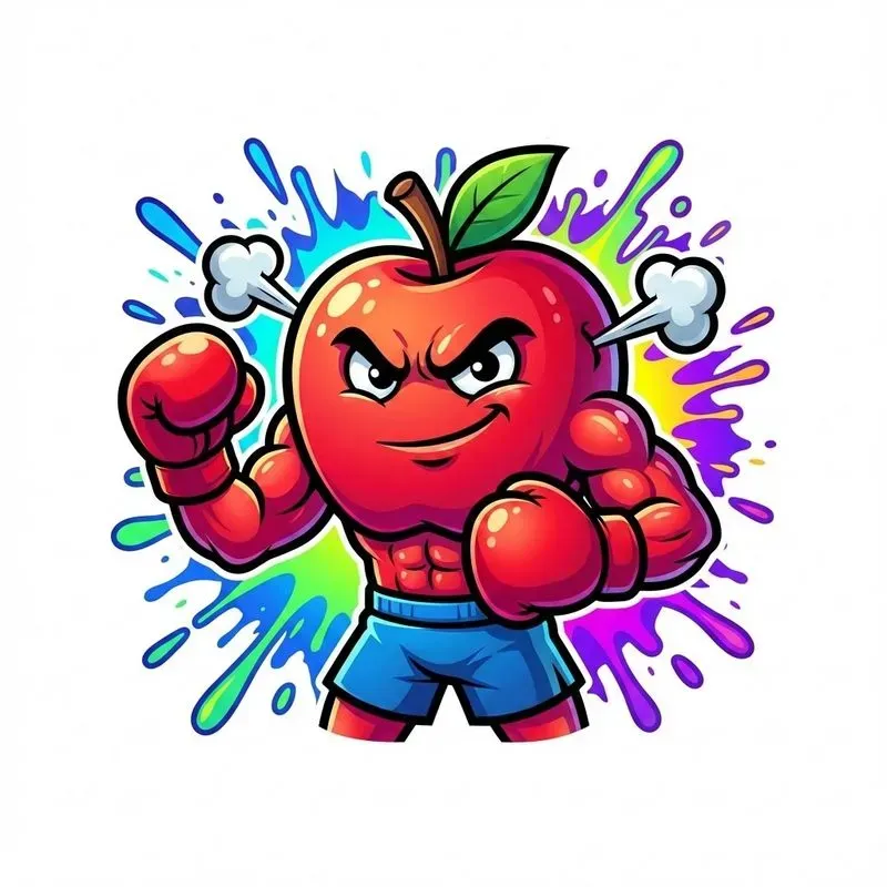 Bold Cartoon Fruit Mascots With Neon