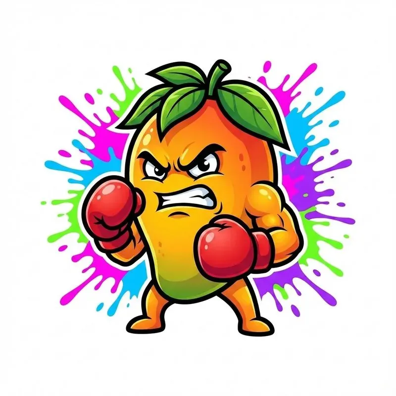 Bold Cartoon Fruit Mascots With Neon