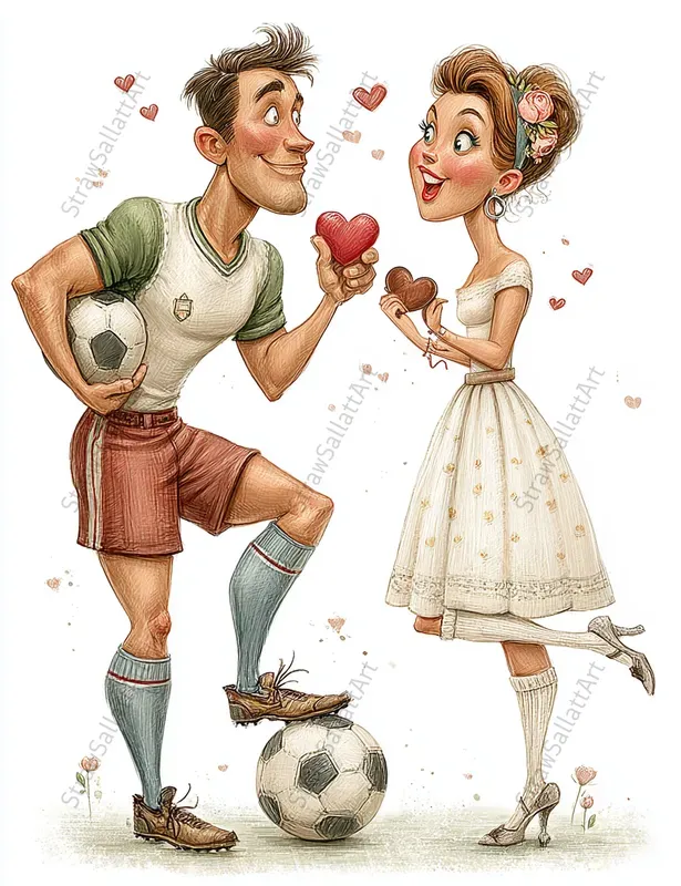 Viral Valentine Couples Caricatures Art