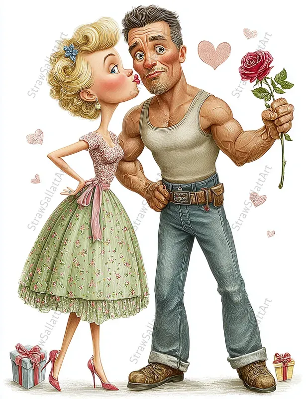 Viral Valentine Couples Caricatures Art
