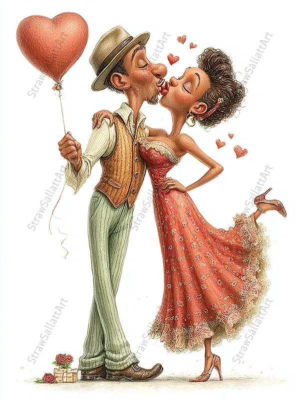 Viral Valentine Couples Caricatures Art