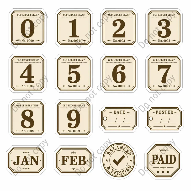 Ledger Number Sticker Sheets