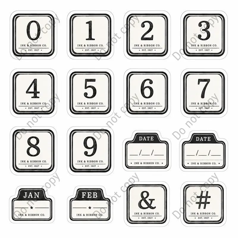 Ledger Number Sticker Sheets