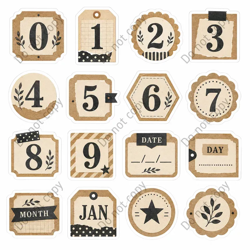 Ledger Number Sticker Sheets