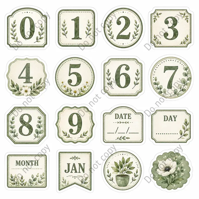 Ledger Number Sticker Sheets