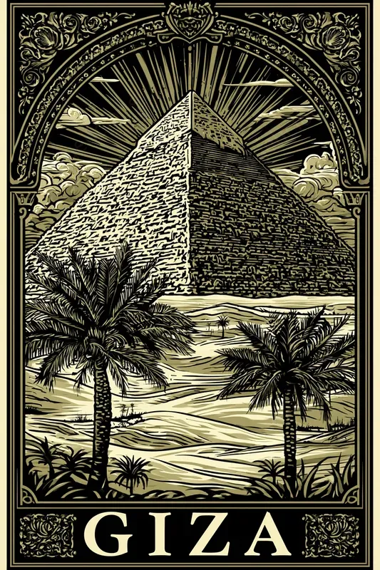 Engraved Vintage City Posters
