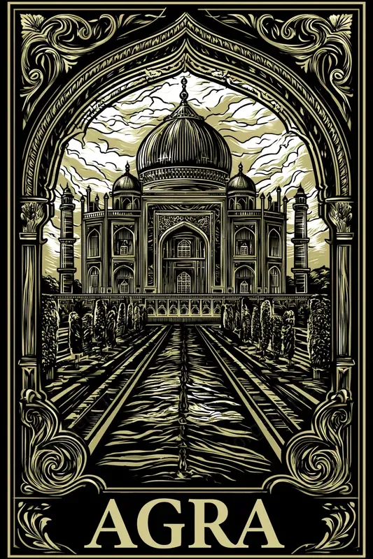 Engraved Vintage City Posters