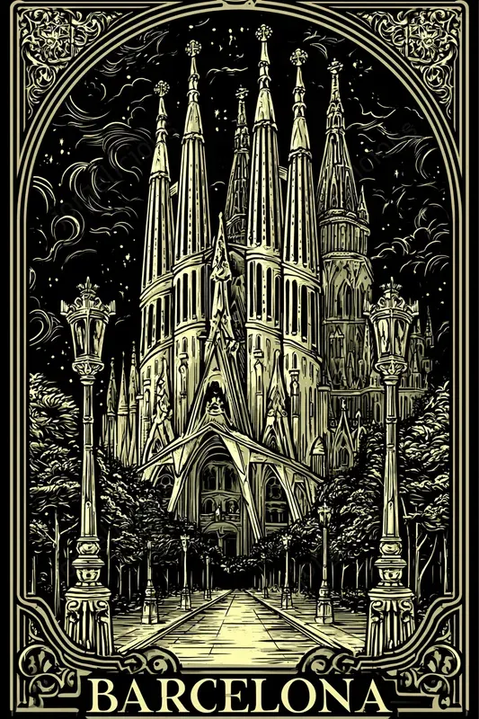 Engraved Vintage City Posters