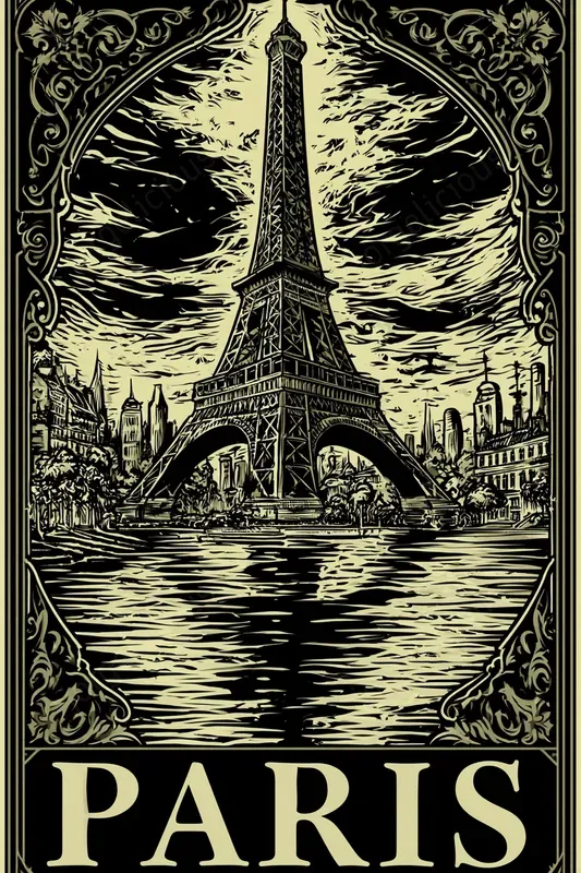 Engraved Vintage City Posters