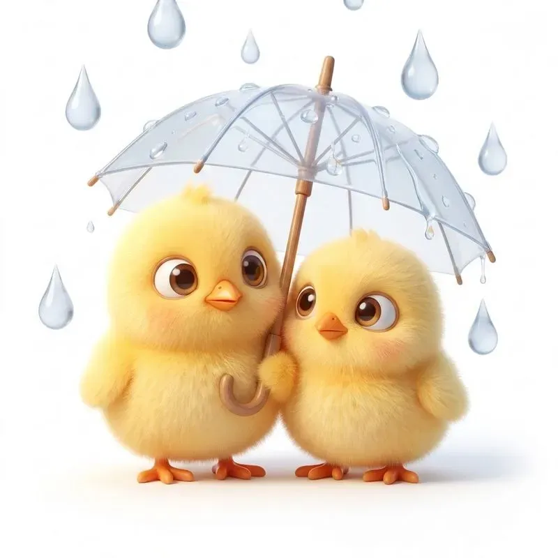 Adorable Animal Pairs Under Umbrellas