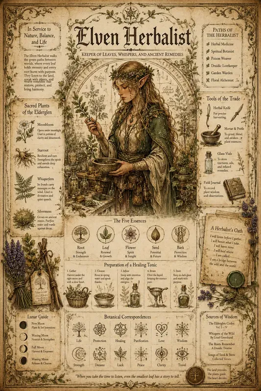 Vintage Herbal Character Art