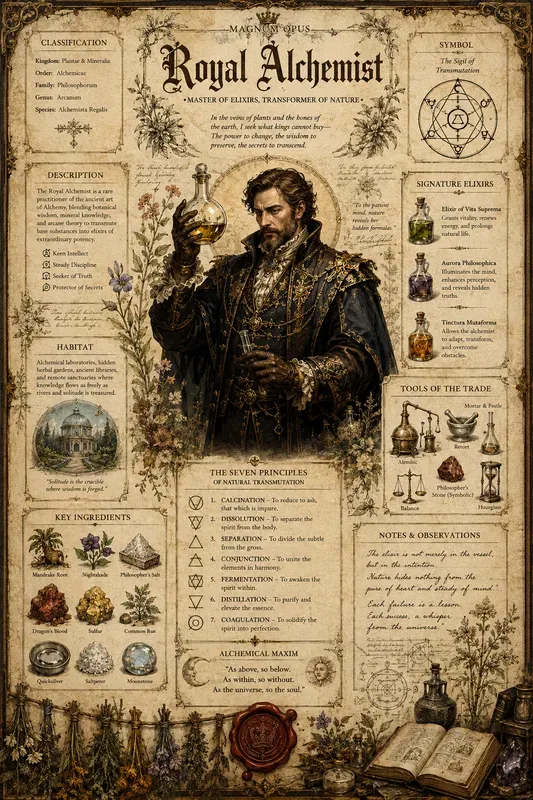 Vintage Herbal Character Art