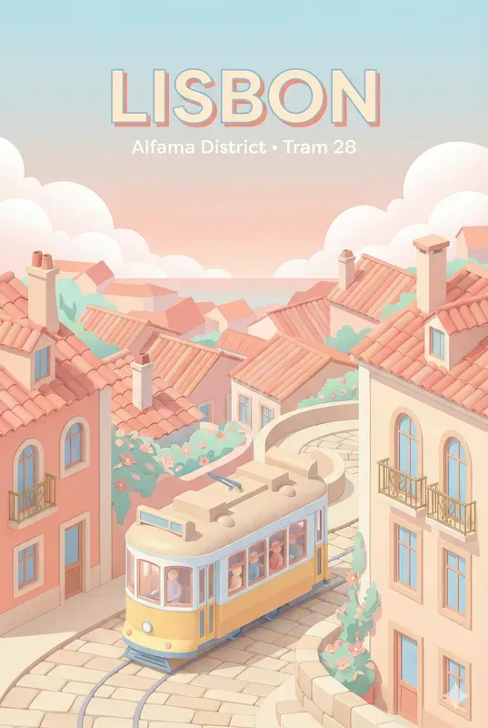 Minimal 3D City Travel Posters