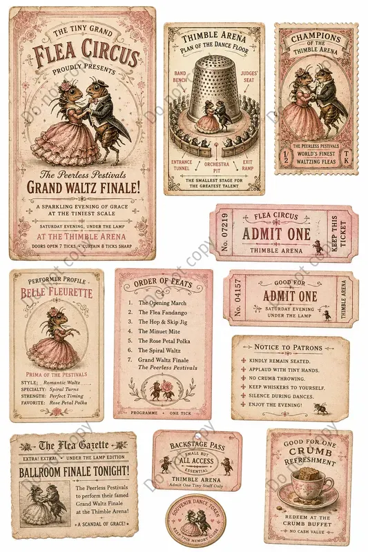 Flea Circus Tiny Ephemera Sheets