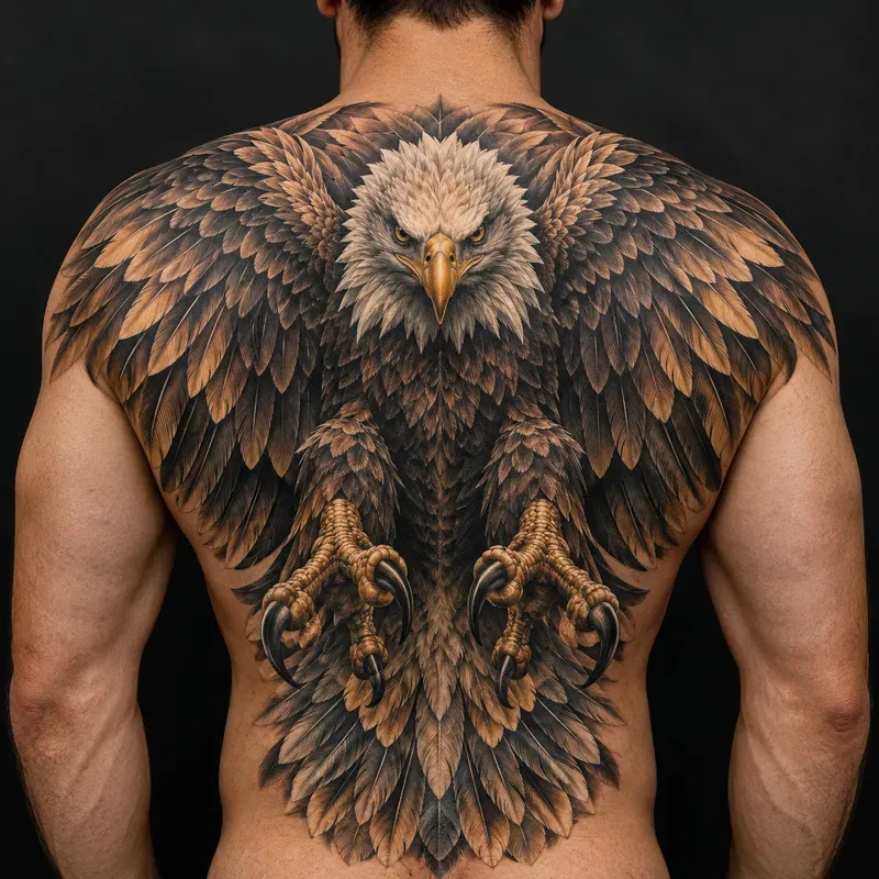Majestic Winged Back Tattoos