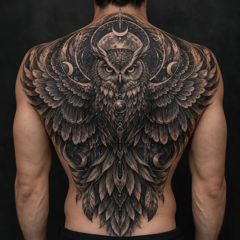 Majestic Winged Back Tattoos