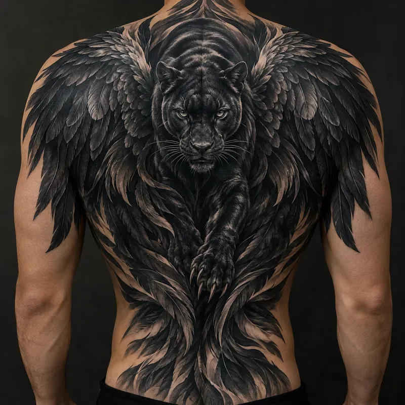 Majestic Winged Back Tattoos
