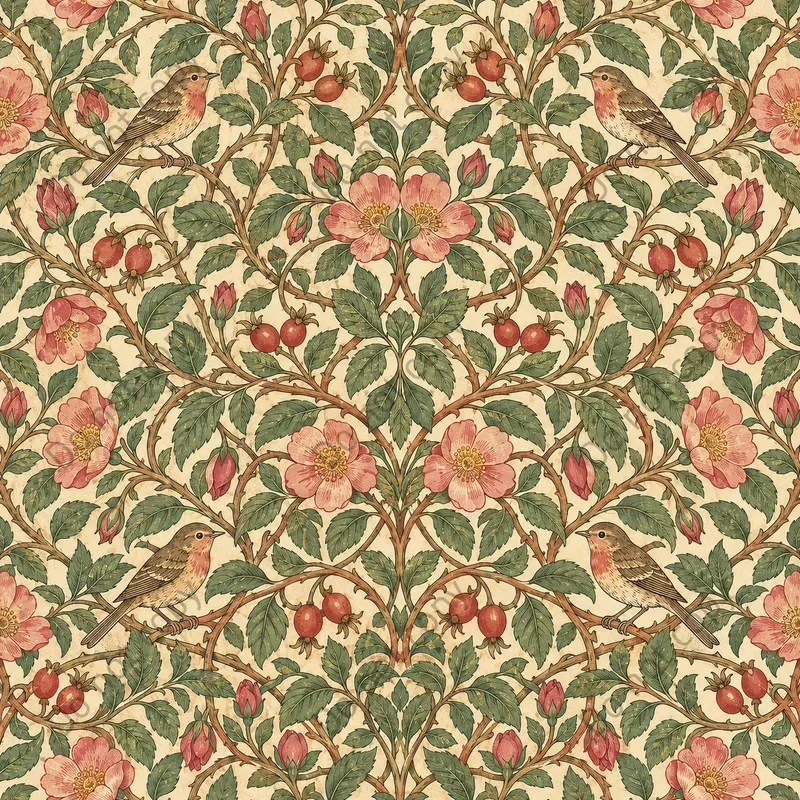 Art And Crafts Floral Seamless Art