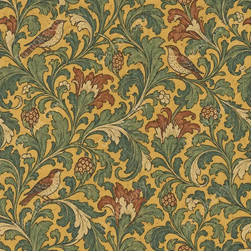 Art And Crafts Floral Seamless Art