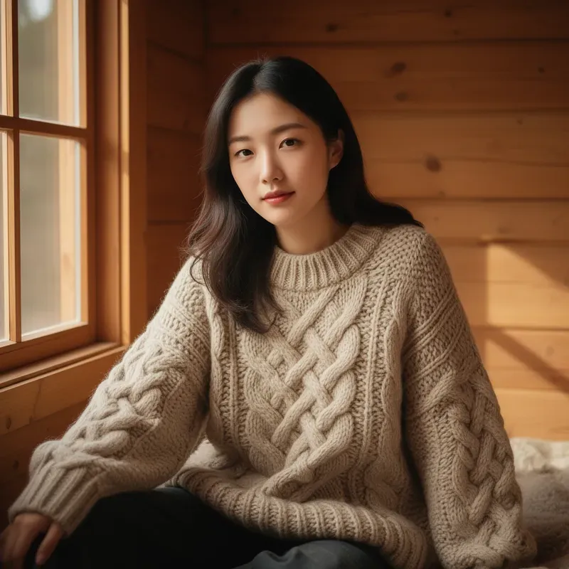 Chunky Cable Knit Sweater Portraits