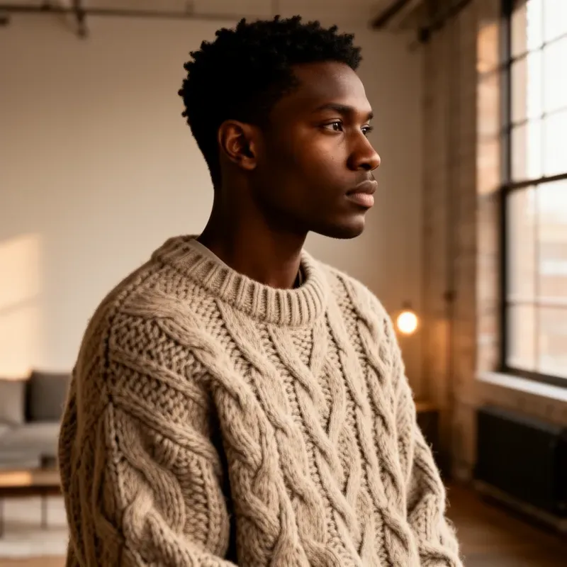 Chunky Cable Knit Sweater Portraits