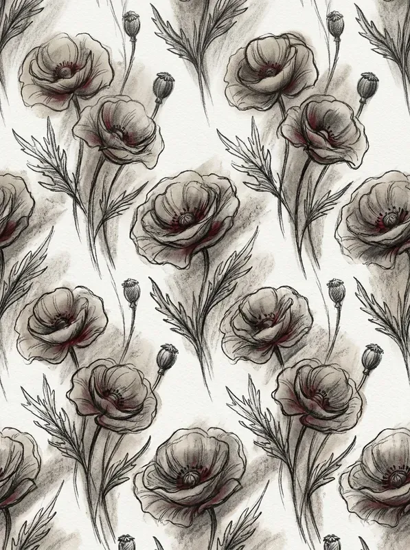 Handdrawn Charcoal Seamless Patterns