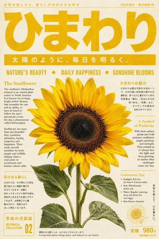 Retro Japanese Botanical Posters