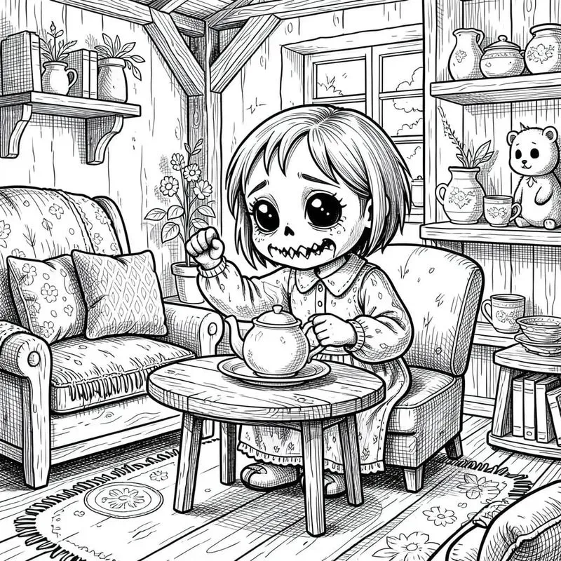 Cute Killer Coloring Dark Humor Art