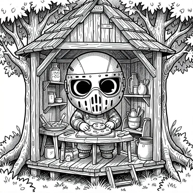 Cute Killer Coloring Dark Humor Art
