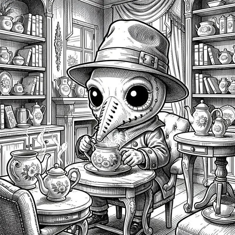 Cute Killer Coloring Dark Humor Art